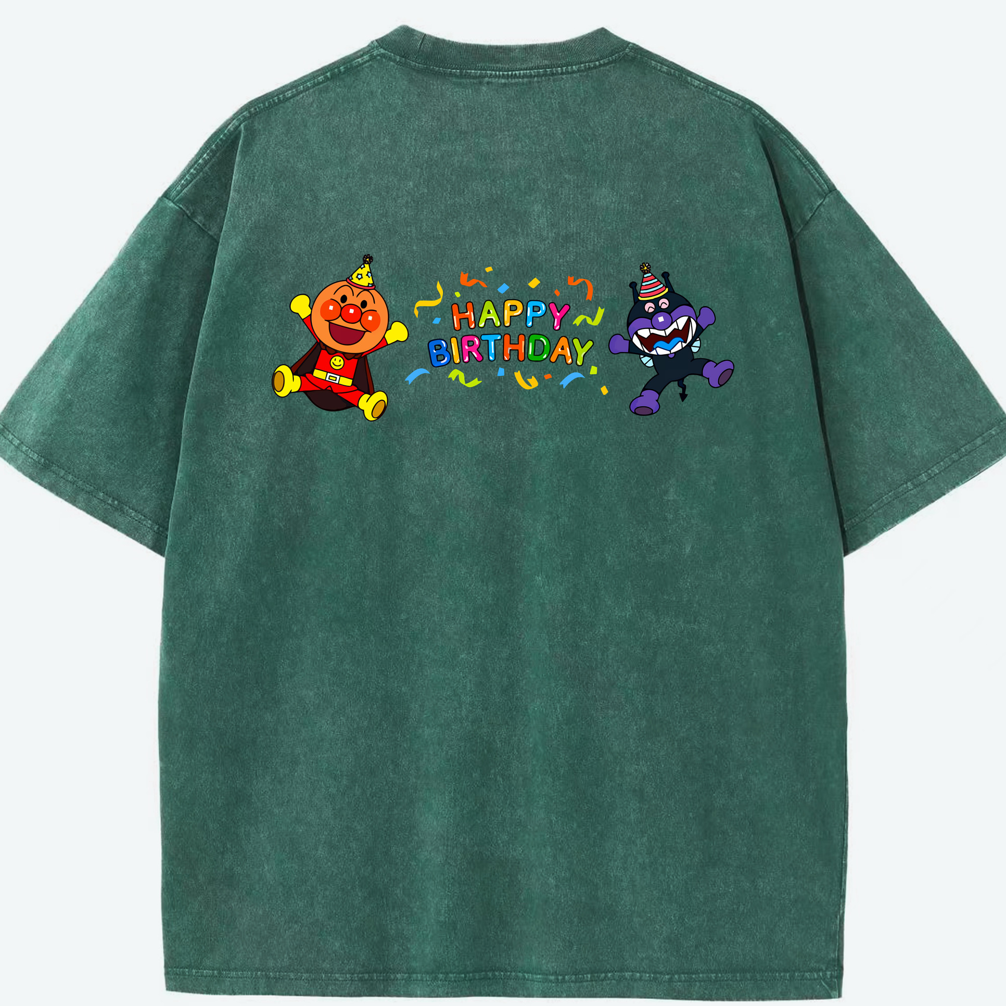 （画像用） アンパンマン Anpanman 綿100% ヴィンテージ風 半袖Tシャツ（背面プリント）